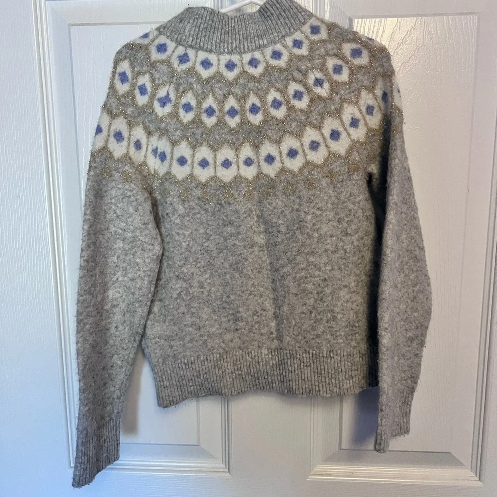 Crewcuts Gray and Blue Patterned Sweater